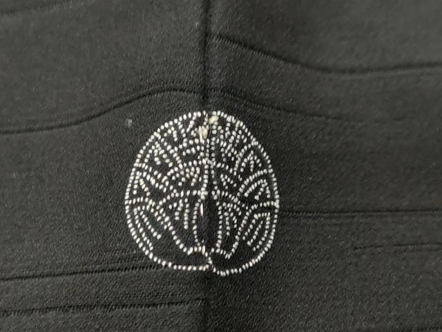 平和屋着物＃羽織　寿光織　舞葉文　黒地　金糸　正絹　逸品　CABF3912ev