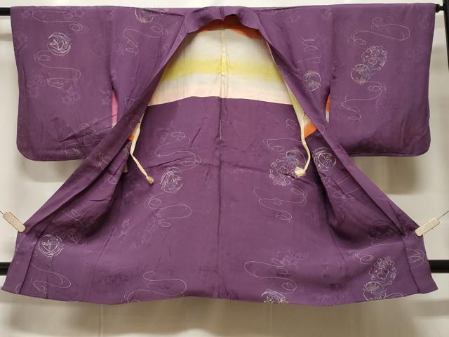 平和屋着物＃長羽織　刺繍　笹梅丸文　正絹　逸品　CABF3914ev