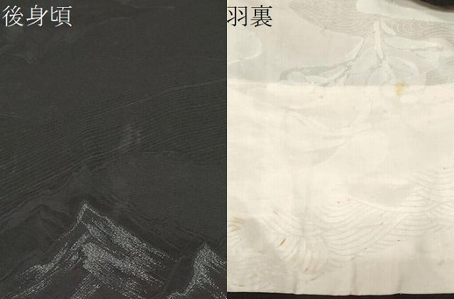 平和屋着物＃羽織　寿光織　遠山文　黒地　金銀糸　正絹　逸品　CABF3922ev