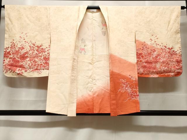 平和屋着物＃羽織　草花文　暈し染め　金彩　正絹　逸品　未使用　CABF3924ev