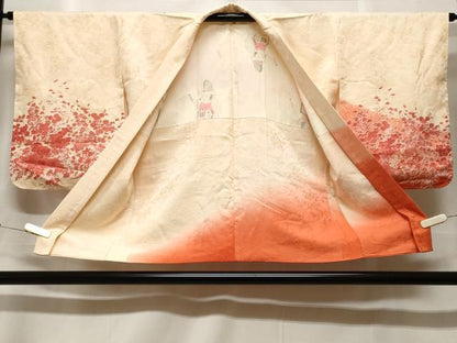 平和屋着物＃羽織　草花文　暈し染め　金彩　正絹　逸品　未使用　CABF3924ev