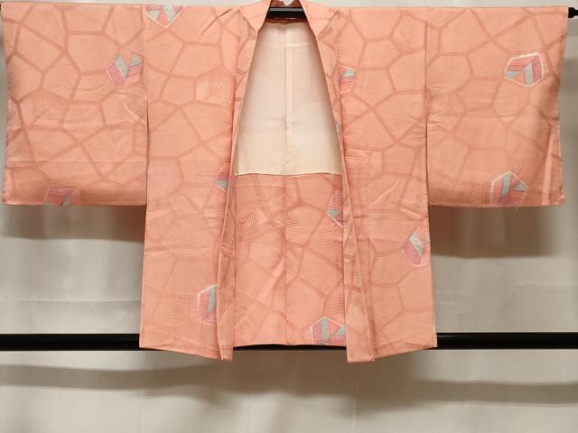平和屋着物＃羽織　地紋起こし　石畳文　正絹　逸品　未使用　CABF3929ev