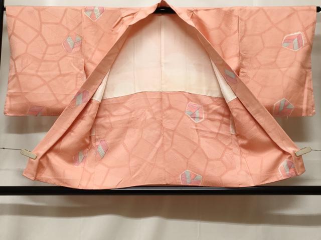 平和屋着物＃羽織　地紋起こし　石畳文　正絹　逸品　未使用　CABF3929ev