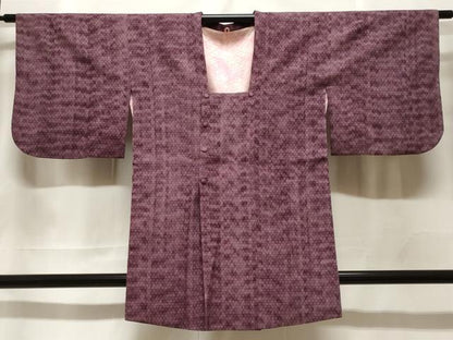 平和屋着物＃道行コート　紬地　十字絣文様　正絹　逸品　CABF3931ev