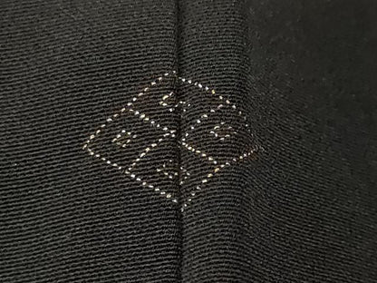 平和屋着物＃羽織　刺繍　寿光織　鬘帯花文　黒地　銀糸　正絹　逸品　未使用　CABF3934ev