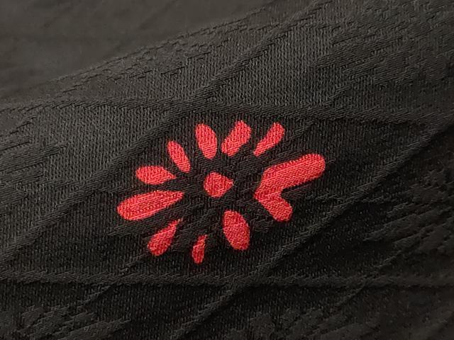 平和屋着物＃道行コート　菱菊文　黒地　正絹　逸品　CABF3937ev