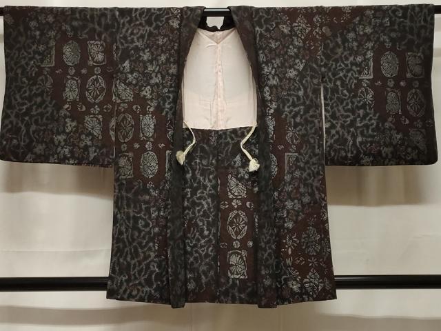 平和屋着物＃羽織　寿光織　切嵌吉祥花文　正絹　逸品　CABF3944ev