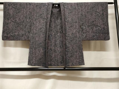 平和屋着物＃羽織　寿光織　舞葉文　正絹　逸品　CABF3946ev