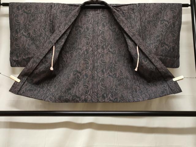 平和屋着物＃羽織　寿光織　舞葉文　正絹　逸品　CABF3946ev