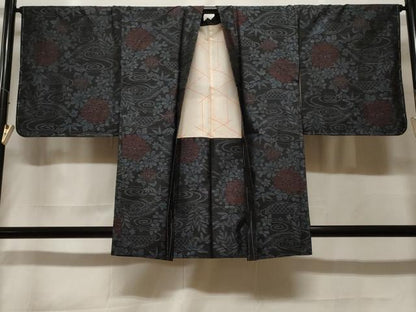 平和屋着物＃羽織　本場大島紬　流水籬花文　金糸　正絹　逸品　未使用　CABF3949ev