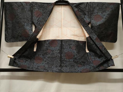 平和屋着物＃羽織　本場大島紬　流水籬花文　金糸　正絹　逸品　未使用　CABF3949ev