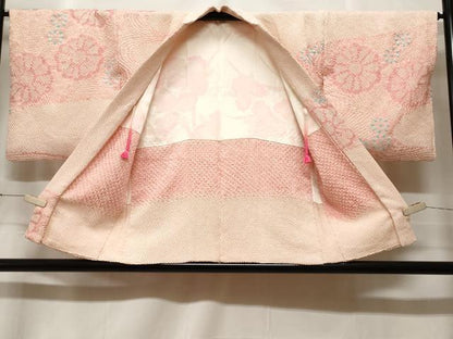 平和屋着物＃羽織　総絞り　流水舞菊文　正絹　逸品　CABF3952ev
