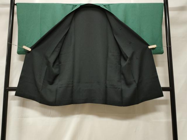 平和屋着物＃道行コート　リバーシブル　黒地　ショール付き　ロング丈　正絹　逸品　CABF3953ev