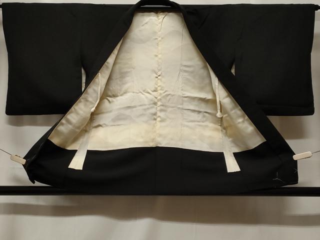 平和屋着物＃羽織　寿光織　扇面楽器花文　黒地　金銀糸　正絹　逸品　CABF3954ev