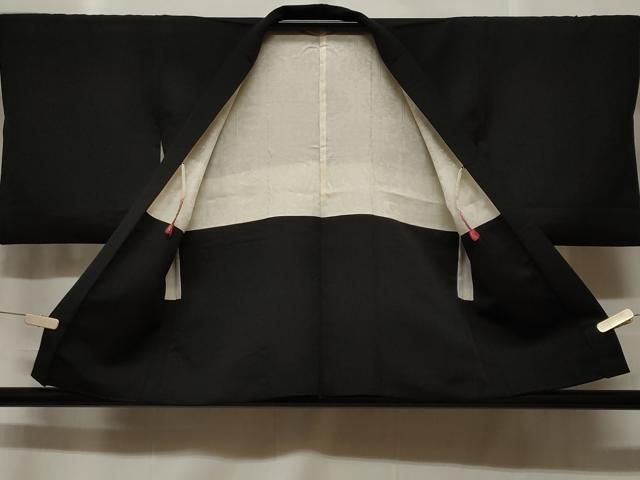 平和屋着物＃羽織　総刺繍　楓花文　黒地　正絹　逸品　CABF3957ev