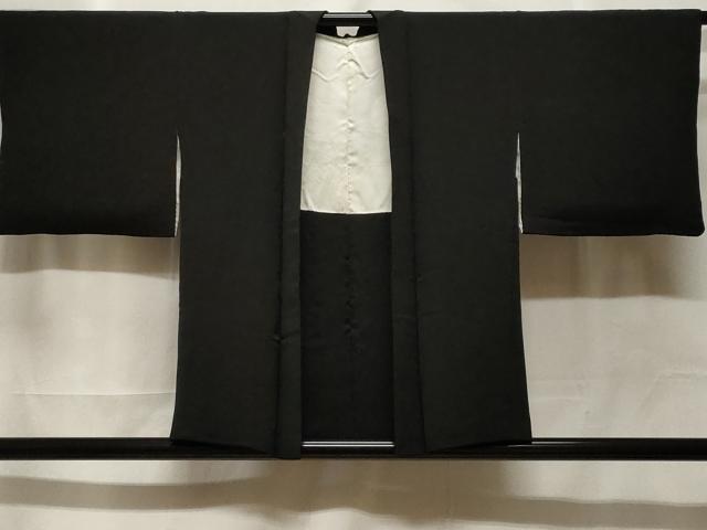 平和屋着物＃羽織　総刺繍　駒刺繍　枝花文　黒地　正絹　逸品　CABF3970ev