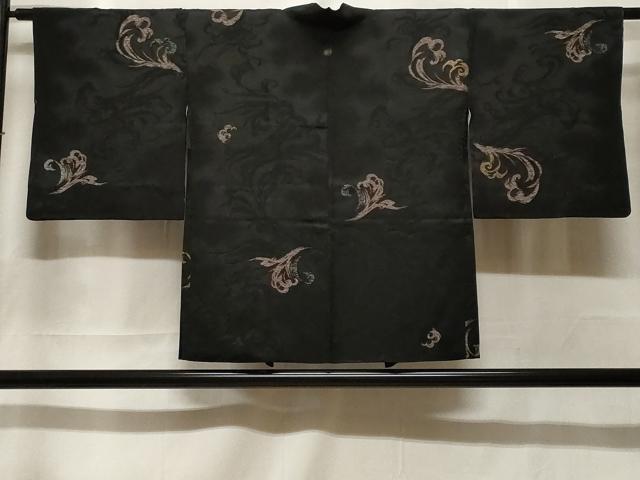 平和屋着物＃羽織　寿光織　唐草文　銀糸　正絹　逸品　CABF3978ev