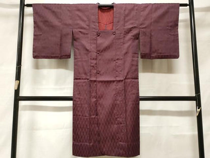 平和屋着物＃道行コート　雨コート　ロング丈　単衣　立涌文　正絹　逸品　CABF3979ev