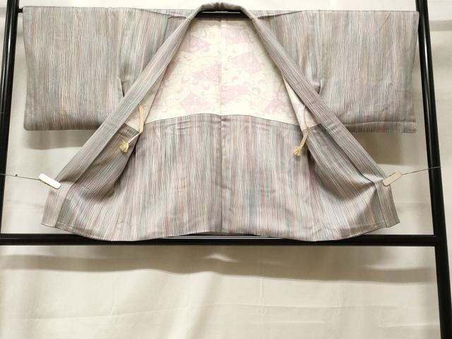 平和屋着物＃羽織　よろけ縞　正絹　逸品　CABF3982ev