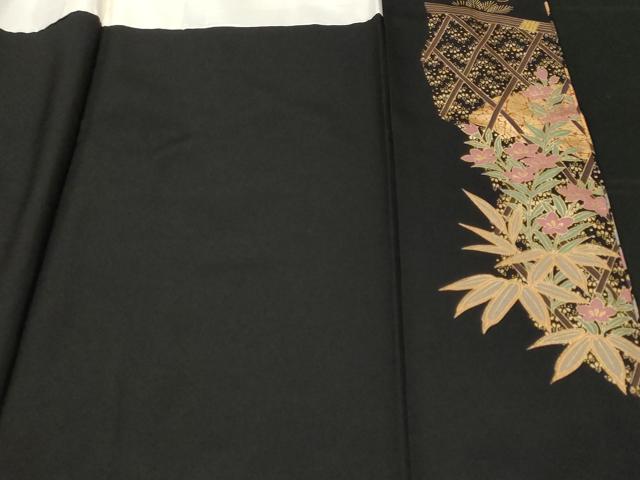 平和屋着物■豪華黒留袖 駒刺繍 松竹梅 金彩 正絹 逸品 CABF4018ev