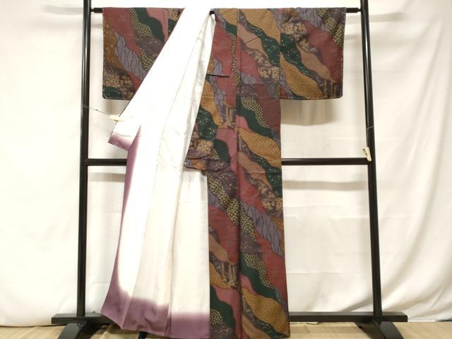 平和屋着物■上質な小紋 道長花蝶文 金彩 正絹 逸品 未使用 CABF4030ev