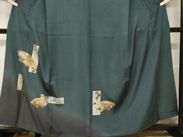 平和屋着物■訪問着 地紙流水草花文 暈し染め 金銀彩 正絹 逸品 CABF4036ev