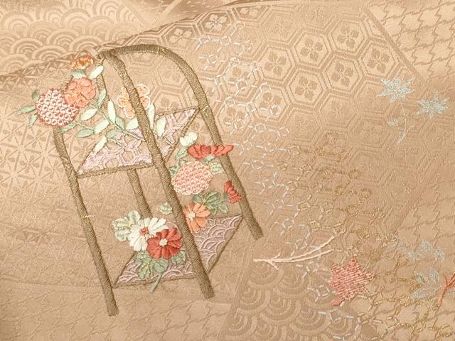 平和屋着物■訪問着 総刺繍 切嵌吉祥吹き寄せ文 暈し染め 金銀彩 正絹 逸品 CABF4037ev