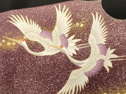 平和屋着物■豪華黒留袖 刺繍 飛鶴箔散らし文 暈し染め 金銀彩 正絹 逸品 CABF4039ev
