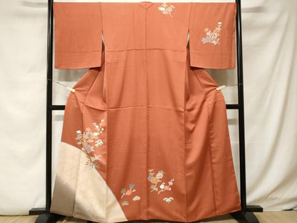平和屋着物■訪問着 籬枝花文 暈し染め 金彩 三越扱い 正絹 逸品 CABF4041ev