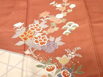 平和屋着物■訪問着 籬枝花文 暈し染め 金彩 三越扱い 正絹 逸品 CABF4041ev