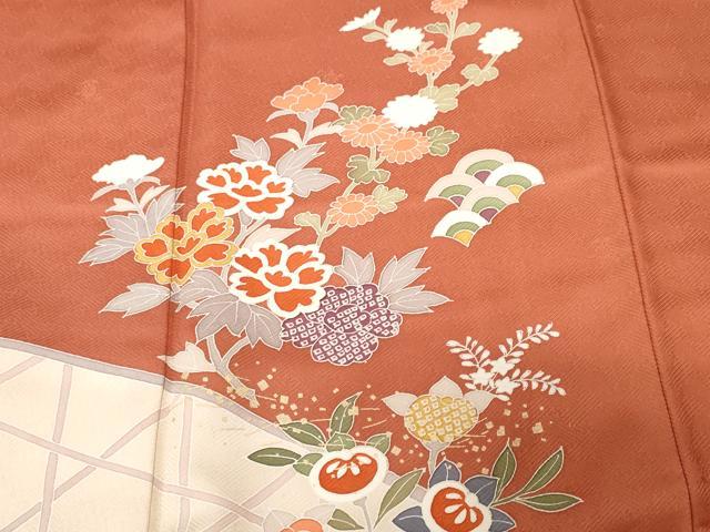 平和屋着物■訪問着 籬枝花文 暈し染め 金彩 三越扱い 正絹 逸品 CABF4041ev
