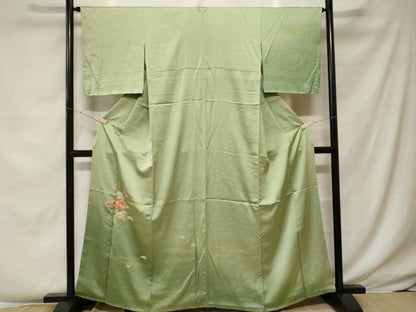 平和屋着物■中国三大刺繍 相良刺繍 訪問着 駒刺繍 松竹梅 暈し染め 金彩 正絹 逸品 未使用 CABF4103ev
