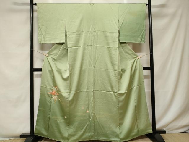 平和屋着物■中国三大刺繍 相良刺繍 訪問着 駒刺繍 松竹梅 暈し染め 金彩 正絹 逸品 未使用 CABF4103ev