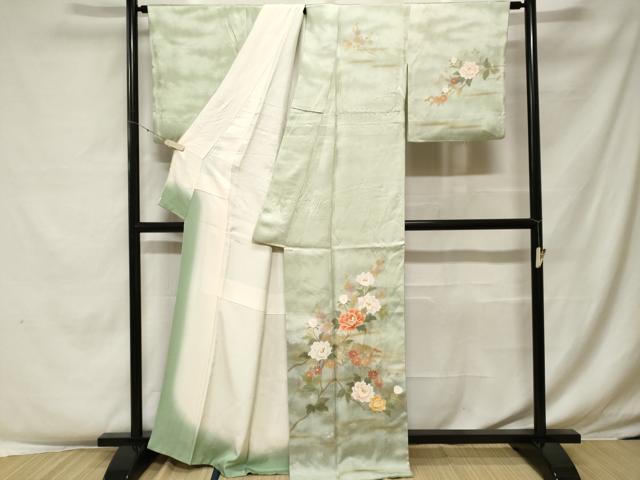平和屋着物■訪問着 枝花文 暈し染め 金彩 正絹 逸品 CABF4110ev