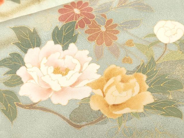 平和屋着物■訪問着 枝花文 暈し染め 金彩 正絹 逸品 CABF4110ev