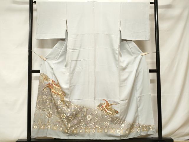 平和屋着物■豪華色留袖 駒刺繍 鳳凰更紗花唐草文 暈し染め 金彩 正絹 逸品 CABF4117ev