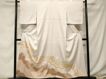 平和屋着物■豪華色留袖 刺繍 絞り 道長草花文 金彩 正絹 逸品 CABF4120ev