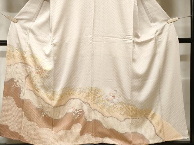 平和屋着物■豪華色留袖 刺繍 絞り 道長草花文 金彩 正絹 逸品 CABF4120ev
