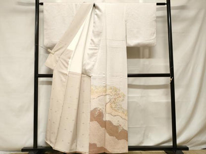 平和屋着物■豪華色留袖 刺繍 絞り 道長草花文 金彩 正絹 逸品 CABF4120ev