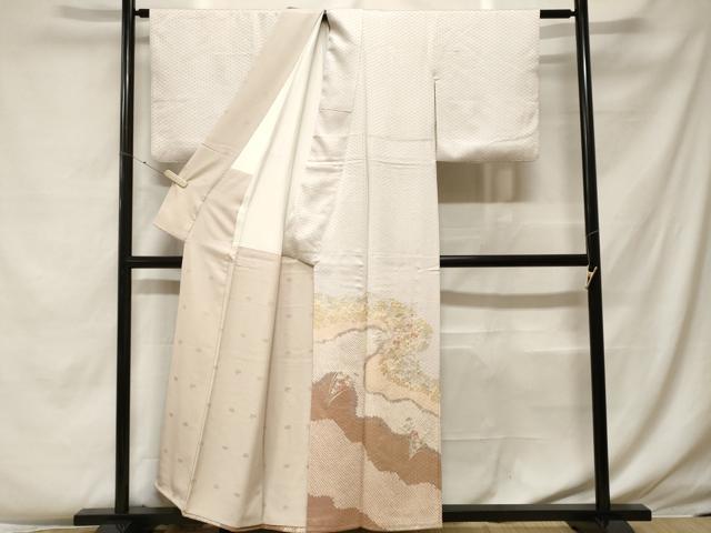 平和屋着物■豪華色留袖 刺繍 絞り 道長草花文 金彩 正絹 逸品 CABF4120ev