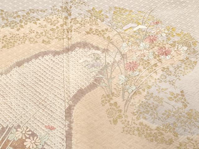平和屋着物■豪華色留袖 刺繍 絞り 道長草花文 金彩 正絹 逸品 CABF4120ev