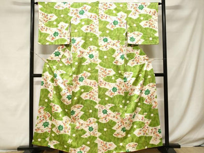 平和屋着物■上質な小紋 絞り 楓草花文 金彩 正絹 逸品 CABF4122ev