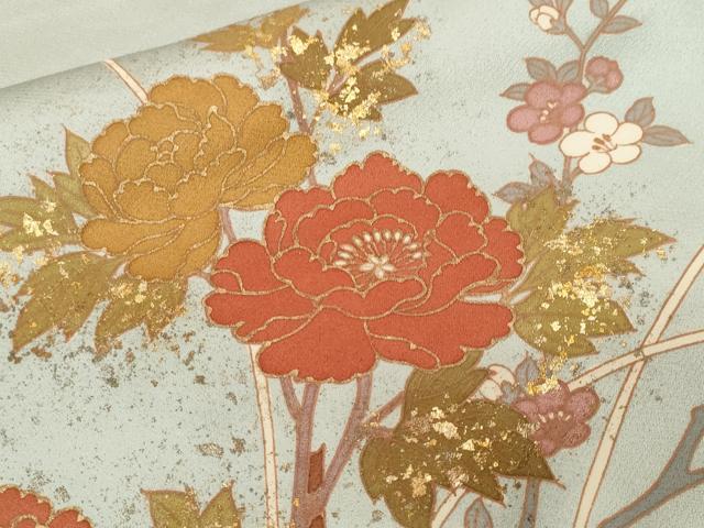 平和屋着物■訪問着 竹枝花文 暈し染め 金彩 正絹 逸品 未使用 CABF4126ev