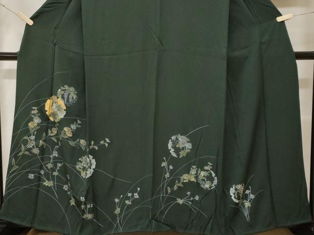 平和屋着物■訪問着　刺繍　雪輪枝花文　金銀彩　正絹　逸品　CABF4129ev