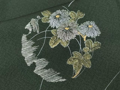 平和屋着物■訪問着　刺繍　雪輪枝花文　金銀彩　正絹　逸品　CABF4129ev