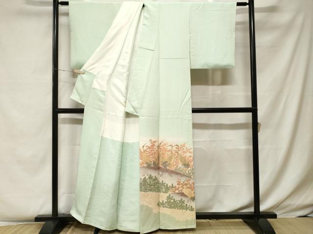 平和屋着物●豪華色留袖　寿光織　栄華春秋園　暈し染め　金糸　正絹　逸品　DABB0667ud 平和屋着物□豪華色留袖 寿光織 大名行列 金糸 正絹 逸品 CABF4965xeの