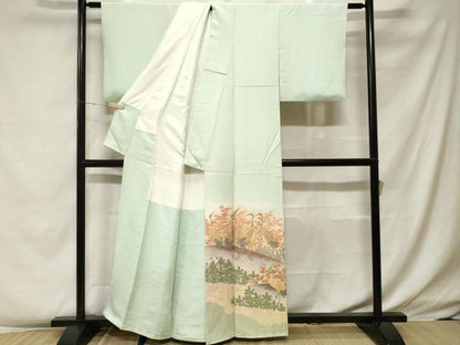 平和屋着物■豪華色留袖 寿光織 松楓和鶴園 暈し染め 金糸 正絹 逸品 CABF4132ev