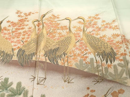 平和屋着物■豪華色留袖 寿光織 松楓和鶴園 暈し染め 金糸 正絹 逸品 CABF4132ev