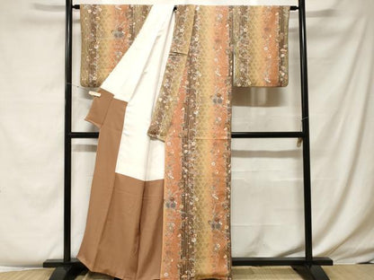 平和屋着物■上質な小紋　花車吉祥間道　暈し染め　金彩　正絹　逸品　CABF4140ev