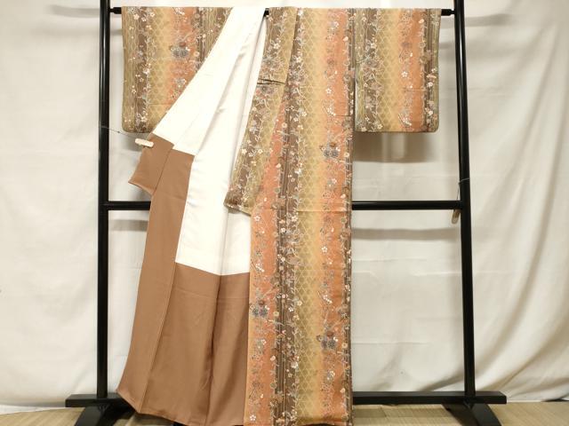 平和屋着物■上質な小紋　花車吉祥間道　暈し染め　金彩　正絹　逸品　CABF4140ev
